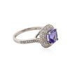 Image 2 : 14KT White Gold 2.63 ctw Tanzanite and Diamond Ring