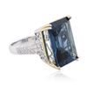 Image 2 : 14KT Two-Tone Gold 27.36 ctw Topaz and Diamond Ring