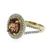 Image 2 : 14KT Yellow Gold 3.23 ctw Tourmaline and Diamond Ring