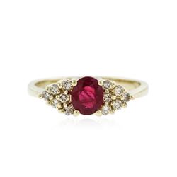 14KT Yellow Gold 0.75 ctw Ruby and Diamond Ring