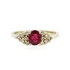 Image 1 : 14KT Yellow Gold 0.75 ctw Ruby and Diamond Ring
