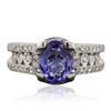 Image 1 : 14KT White Gold 1.40 ctw Tanzanite and Diamond Ring