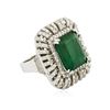Image 2 : 14KT White Gold 12.25 ctw Emerald and Diamond Ring