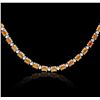 Image 2 : 14KT White Gold 20.00 ctw Tourmaline and Diamond Necklace