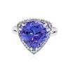Image 1 : 14KT White Gold 5.80 ctw Tanzanite and Diamond Ring