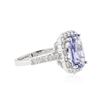 Image 2 : 14KT White Gold 3.42 ctw Tanzanite and Diamond Ring