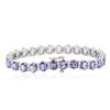 Image 2 : 14KT White Gold 11.89 ctw Tanzanite and Diamond Bracelet