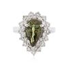 Image 1 : 18KT White Gold 3.00 ctw Alexandrite and Diamond Ring