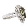 Image 2 : 18KT White Gold 3.00 ctw Alexandrite and Diamond Ring