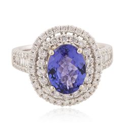 14KT Two-Tone Gold 2.63 ctw Tanzanite and Diamond Ring