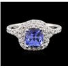 Image 1 : 14KT White Gold 1.22 ctw Tanzanite and Diamond Ring