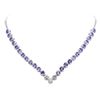 Image 1 : 14KT White Gold 16.08 ctw Tanzanite and Diamond Necklace