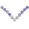 Image 2 : 14KT White Gold 16.08 ctw Tanzanite and Diamond Necklace