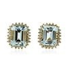 Image 1 : 14KT Yellow Gold 7.06 ctw Aquamarine and Diamond Earrings
