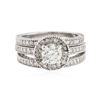 Image 1 : 14KT White Gold 1.87 ctw Diamond Ring Wedding Set