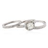 Image 3 : 14KT White Gold 1.87 ctw Diamond Ring Wedding Set