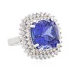 Image 2 : 14KT White Gold 16.30 ctw GIA Cert Tanzanite and Diamond Ring