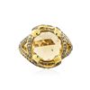 Image 1 : 18KT Yellow Gold 7.48 ctw Citrine and Diamond Ring
