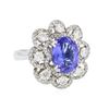 Image 2 : 14KT White Gold 3.23 ctw Tanzanite and Diamond Ring