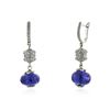 Image 2 : 18KT White Gold 10.00 ctw Tanzanite and Diamond Earrings
