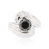Image 1 : 14KT White Gold 1.44 ctw Black Diamond Ring