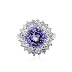 14KT White Gold 4.36 ctw Tanzanite and Diamond Ring