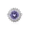 Image 1 : 14KT White Gold 4.36 ctw Tanzanite and Diamond Ring