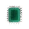Image 1 : 14KT White Gold 10.52 ctw Emerald and Diamond Ring