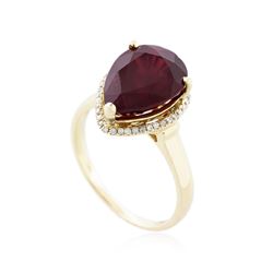 14KT Yellow Gold 6.32 ctw Ruby and Diamond Ring