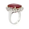 Image 3 : 14KT White Gold 11.82 ctw Ruby and Diamond Ring