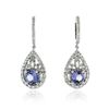 Image 1 : 14KT White Gold 4.62 ctw Tanzanite and Diamond Earrings
