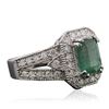 Image 2 : 14KT White Gold 2.23 ctw Emerald and Diamond Ring