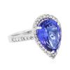 Image 2 : 14KT White Gold 5.93 ctw Tanzanite and Diamond Ring