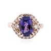 Image 1 : 14KT Rose Gold 3.30 ctw Tanzanite and Diamond Ring