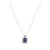 Image 2 : 14KT White Gold 2.34 ctw Tanzanite and Diamond Pendant With Chain