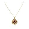 Image 2 : 14KT Yellow Gold 3.98 ctw Ruby and Diamond Pendant with Chain