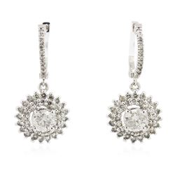 14KT White Gold 2.06 ctw Diamond Earrings