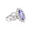 Image 2 : 14KT White Gold 1.98 ctw Tanzanite and Diamond Ring