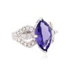 Image 2 : 14KT White Gold 5.37 ctw Tanzanite and Diamond Ring