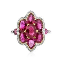 18KT White Gold 4.50 ctw Ruby and Diamond Ring