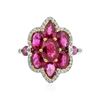 Image 1 : 18KT White Gold 4.50 ctw Ruby and Diamond Ring