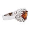 Image 2 : 18KT White Gold 3.18 ctw Garnet and Diamond Ring