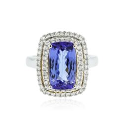 14KT Two-Tone Gold 8.08 ctw Tanzanite and Diamond Ring