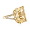 Image 2 : 14KT Yellow Gold 16.38 ctw Citrine and Diamond Ring
