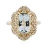 Image 1 : 14KT Yellow Gold 3.63 ctw Aquamarine and Diamond Ring