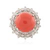 Image 1 : 14KT White Gold 7.25 ctw Coral and Diamond Ring