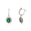 Image 2 : 14KT White Gold 3.64 ctw Emerald and Diamond Earrings