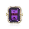 Image 1 : 14KT Yellow Gold 16.40 ctw Amethyst and Diamond Ring