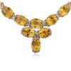 Image 2 : PLATED SILVER 136.31 ctw Citrine and White Topaz Necklace