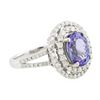 Image 2 : 14KT White Gold 2.52 ctw Tanzanite and Diamond Ring